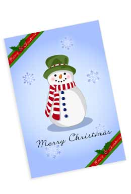 雪だるまのクリスマスカード