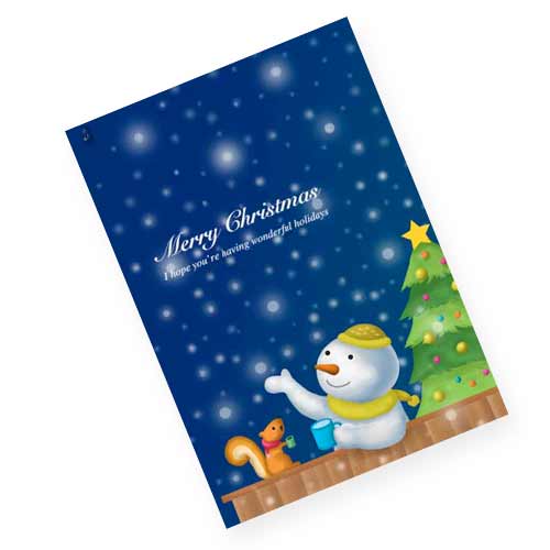 雪だるまのクリスマスカード